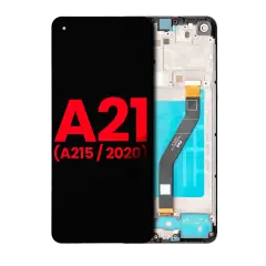 Ecrã LCD com Aro para Samsung Galaxy A21 (A215 / 2020) (Compatível Plus)