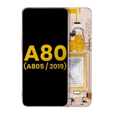 Ecrã OLED com Aro para Samsung Galaxy A80 (A805 / 2019) (Angel Gold) (Recondicionado)