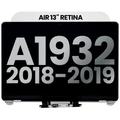 Ecrã LCD Completo para MacBook Air 13" A1932 (2018-2019) (OEM Usado: Grau A) (Silver)
