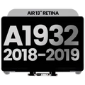 Ecrã LCD Completo para MacBook Air 13" A1932 (2018-2019) (OEM Usado: Grau A) (Cinzento Sideral)