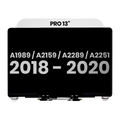 Ecrã LCD Completo para MacBook Pro 13" A1989 (2018-2019) / A2159 (2019) / A2289 / A2251 (2020) (OEM Usado: Grau B) (Silver)