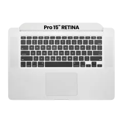 Palmrest com Teclado (ISO UK) and Trackpad para MacBook Pro 15" A1398 (2013-2014) (OEM Usado: Grau B/C)