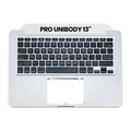 Palmrest com Teclado (ISO UK) para MacBook Pro 13" A1278 (2009-2010) (OEM Usado: Grau B)