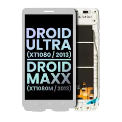 Ecrã LCD com Aro para Motorola Droid Ultra (XT1080 / 2013) / Droid Maxx (XT1080M / 2013) (OEM Original) (White)