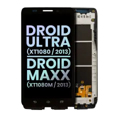 Ecrã LCD com Aro para Motorola Droid Ultra (XT1080 / 2013) / Droid Maxx (XT1080M / 2013) (OEM Original) (Black)