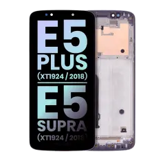 Ecrã LCD com Aro para Motorola Moto E5 Plus (XT1924 / 2018) / E5 Supra (XT1924 / 2018) (159MM) (US Version) (OEM Original) (Black)