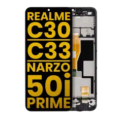 Ecrã LCD com Aro para Realme C30 / C33 / Narzo 50i Prime (Recondicionado) (Todas as Cores)