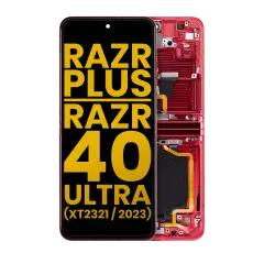 Inner Ecrã OLED com Aro para Motorola Moto Razr Plus 2023 / Razr 40 Ultra (XT2321 / 2023) (Recondicionado) (Viva Magenta)
