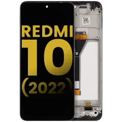 Ecrã LCD com Aro para Xiaomi Redmi 10 (2022) / Redmi 10 Prime (2022) (Compatível Plus) (Todas as Cores)