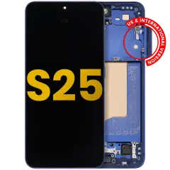 Ecrã OLED com Aro para Samsung Galaxy S25 5G (US & International) (Recondicionado) (Navy)