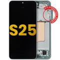 Ecrã OLED com Aro para Samsung Galaxy S25 5G (US & International) (Recondicionado) (Mint)