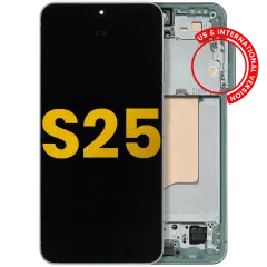 Ecrã OLED com Aro para Samsung Galaxy S25 5G (US & International) (Recondicionado) (Mint)