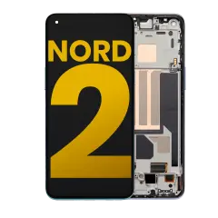Ecrã OLED com Aro para OnePlus Nord 2 5G (Recondicionado) (Gray Sierra)