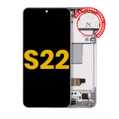 Ecrã OLED com Aro para Samsung Galaxy S22 5G (US & International Version) (Recondicionado) (White)