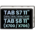 Ecrã LCD sem Aro para Samsung Galaxy Tab S7 11" (2020) (T870 / T875 / T876B / T878) / Tab S8 11" (2022) (X700 / X706) (Service Pack) (Todas as Cores)