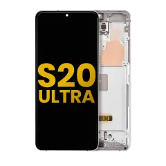 Ecrã OLED com Aro para Samsung Galaxy S20 Ultra 5G (Recondicionado) (Cloud White)