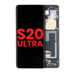Ecrã OLED com Aro para Samsung Galaxy S20 Ultra 5G (Compatível Plus) (Cosmic Black)