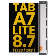 Ecrã LCD sem Aro para Samsung Galaxy Tab A7 Lite 8.7" (2021) (T220) (WiFi Version) (Recondicionado) (White)