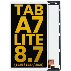 Ecrã LCD sem Aro para Samsung Galaxy Tab A7 Lite 8.7" (2021) (T225 / T227) (Cellular Version) (Recondicionado) (White)
