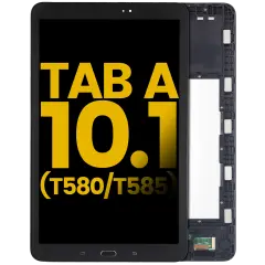 Ecrã LCD com Aro para Samsung Tab A (10.1" / 2016) (T580 / T585) (Recondicionado) (Black)