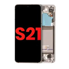 Ecrã OLED com Aro para Samsung Galaxy S21 5G (Compatível Plus) (Phantom White)