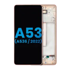 Ecrã LCD com Aro para Samsung Galaxy A53 5G (A536 / 2022) (Without Finger Print Sensor) (Aftermarket: Incell) (Peach)