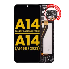Ecrã LCD com Aro para Samsung Galaxy A14 4G (A145F / A145M / 2023) / A14 5G (A146B / 2023) (International Version) (Recondicionado) (Todas as Cores)