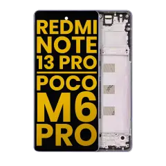 Ecrã OLED com Aro para Xiaomi Redmi Note 13 Pro 4G / Poco M6 Pro 4G (Recondicionado) (Purple)