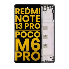 Ecrã OLED com Aro para Xiaomi Redmi Note 13 Pro 4G / Xiaomi Poco M6 Pro 4G (Recondicionado) (Forest Green)