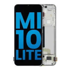 Ecrã LCD com Aro para Xiaomi Mi 10 Lite 5G (Aftermarket: Incell) (Dream White)