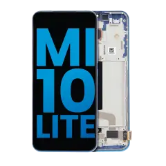 Ecrã LCD com Aro para Xiaomi Mi 10 Lite 5G (Aftermarket: Incell) (Aurora Blue)