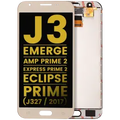 Ecrã LCD sem Aro para Samsung Galaxy J3 / Emerge / Amp Prime 2 / Express Prime 2 / Eclipse / Prime (J327 / 2017) (Recondicionado) (Gold)