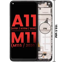 Ecrã LCD com Aro para Samsung Galaxy A11 (A115F/ A115M / 2020) / M11 (M115 /2020) (International Version) (Compatível Plus) (Todas as Cores)