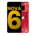 Ecrã LCD com Aro para Huawei Nova 6 5G (Recondicionado) (Red)