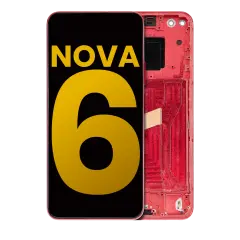 Ecrã LCD com Aro para Huawei Nova 6 5G (Recondicionado) (Red)