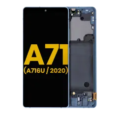 Ecrã OLED com Aro para Samsung Galaxy A71 5G (A716U / 2020) (Recondicionado) (Prism Cube Blue)