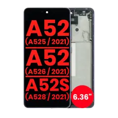 Ecrã OLED com Aro para Samsung Galaxy A52 4G (A525 / 2021) / A52 5G (A526 / 2021) / A52S 5G (A528 / 2021) (6.36") (Compatível Plus) (Awesome Violet)