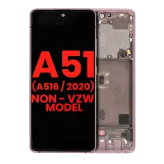 Ecrã OLED com Aro para Samsung Galaxy A51 5G (A516 / 2020) (Non-Verizon 5G UW Frame) (6.46") (Compatível Plus) (Prism Cube Pink)