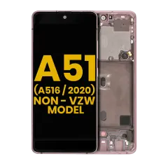 Ecrã OLED com Aro para Samsung Galaxy A51 5G (A516 / 2020) (Non-Verizon 5G UW Frame) (Recondicionado) (Prism Cube Pink)