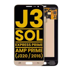 Ecrã OLED sem Aro para Samsung Galaxy J3 / Sol 4G / Express Prime / Amp Prime (J320 / 2016) (Recondicionado) (Gold)