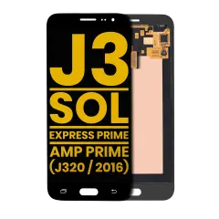 Ecrã OLED sem Aro para Samsung Galaxy J3 / Sol 4G / Express Prime / Amp Prime (J320 / 2016) (Recondicionado) (Black)
