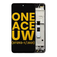 Ecrã LCD com Aro para Motorola One 5G Ace UW (XT2113-1 / 2021) (Recondicionado) (Volcanic Gray)