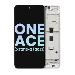 Ecrã LCD com Aro para Motorola One 5G Ace (XT2113-2 / 2021) (OEM Original) (Frosted Silver)