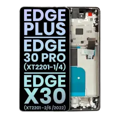 Ecrã OLED com Aro para Motorola Moto Edge Plus / Edge 30 Pro (XT2201-1/4) / Edge X30 5G (XT2201-2/6 /2021) (OEM Original) (Stardust White)