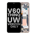 Ecrã OLED com Aro para LG V60 ThinQ 5G UW (Verizon 5G UW Frame Only) (OEM Usado: Grau B/C) (Classy Blue / Gold Frame)