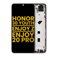 Ecrã LCD com Aro para Honor 30 Youth / Huawei Enjoy Z 5G / Huawei Enjoy 20 Pro (Recondicionado) (Magic Night Black)