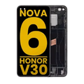 Ecrã LCD com Aro para Huawei Nova 6 5G / Honor V30 (Recondicionado) (Black)