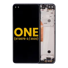 Ecrã LCD com Aro para Motorola One 5G (XT2075-2 / 2020) (Recondicionado) (Surfing Blue)