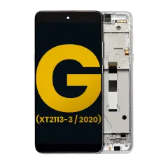 Ecrã LCD com Aro para Motorola Moto G 5G (XT2113-3 / 2020) (Recondicionado) (Frosted Silver)