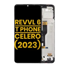 Ecrã LCD com Aro para T-Mobile Revvl 6 / T Phone 5G / Boost Mobile Celero 5G (2023) (Recondicionado) (Todas as Cores)